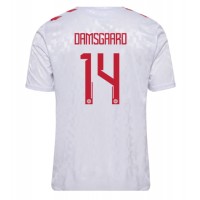 Denmark Mikkel Damsgaard #14 Replica Away Shirt Euro 2024 Short Sleeve